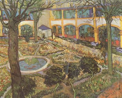 The Courtyard of the Hosptial at Arles (nn04), Vincent Van Gogh